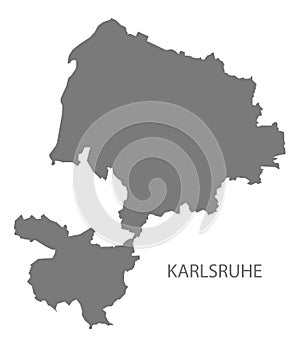 Karlsruhe county map of Baden Wuerttemberg Germany