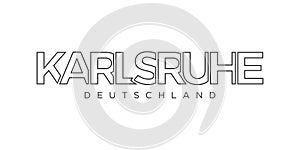 Karlsruhe Deutschland, modern and creative vector illustration design featuring the city of Germany for travel banners, posters,