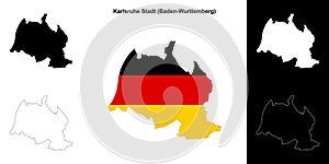 Karlsruhe Stadt outline map photo