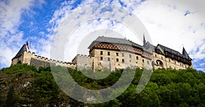 Karlstein castle on the hill