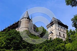 Karlstein castle in the middle of the woods