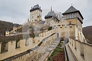 Karlstejn famous gothic Bohemian castle near Prague capital of Czech Republic