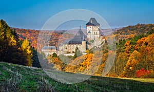 Karlstejn gothic castle near Prague, the most famous castle in Czech Republic