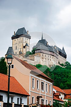 Karlstejn is a large gothic castle in Czech republic