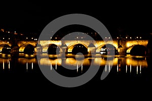 Karluv most - Charles bridge in Prague, Czech Republic at night