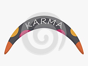 Karma boomerang vector icon .
