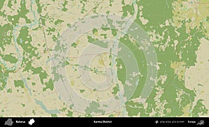 Karma District, Belarus. Topographic Humanitarian