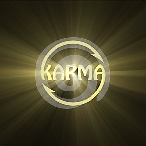 Karma letter Buddhism sign light flare