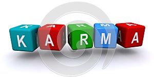 Karma word block on white