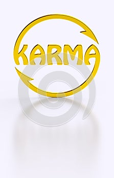 Karma word cycling golden symbol