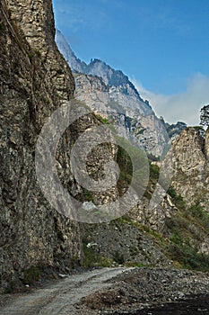 Karmadon Gorge in the mountains of North Ossetia.