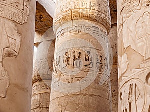 Karnak Column Details from the Ancient Egyptian Civilization