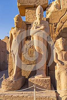 Statues of Pharoahs at the Karnak Temple complex in Luxor photo