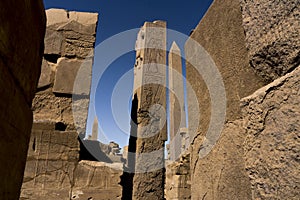 Karnak Temple Complex comprises a vast mix of decayed temples, chapels, pylons Luxor, Egypt. began during Senusret Middle Kingdom