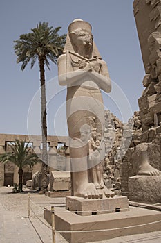 Karnak Temple, located on the eastern bank of the Nile River, opposite Luxor, the area of â€‹â€‹ancient Thebes