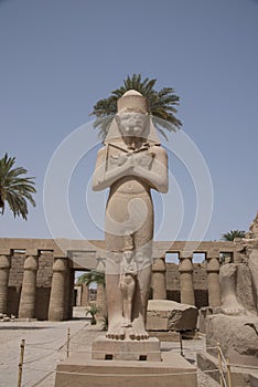 Karnak Temple, located on the eastern bank of the Nile River, opposite Luxor, the area of â€‹â€‹ancient Thebes