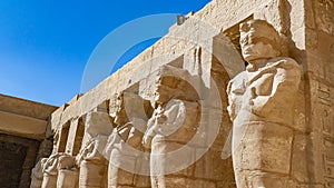 Karnak Temple in Luxor, Egypt. The Karnak Temple Complex, commonly known as Karnak, comprises a vast mix of decayed temples,