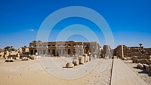 Karnak Temple in Luxor, Egypt. The Karnak Temple Complex, commonly known as Karnak, comprises a vast mix of decayed temples,