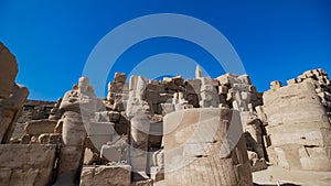 Karnak Temple in Luxor, Egypt. The Karnak Temple Complex, commonly known as Karnak, comprises a vast mix of decayed temples,