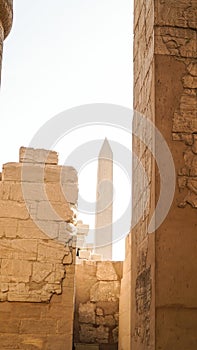 Karnak temple Luxor Egypt obelisk columns with hierogyphics history architecture