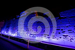 Karnak Temple at night during light show, Luxor, Egypt