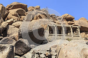 Karnataka, Hampi, India, ruins of the city of Vijayanagar, the sacred river Tungabharda photo