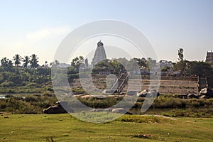 Karnataka, Hampi, India, ruins of the city of Vijayanagar, the sacred river Tungabharda photo