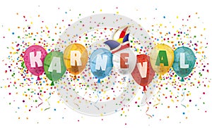 Karneval Header Jesters Cap Confetti Explosion