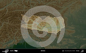 Karnten highlighted, Austria. Physical