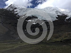 Karola Glacier in Spring in Tibet in China.