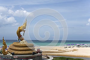Karon beach naga statue landmark phuket thailand