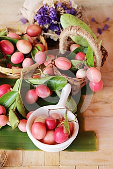 Karonda fruit is delicious on wood background