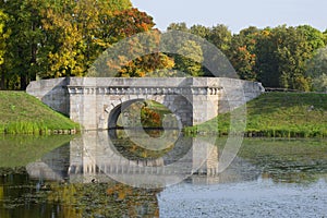 The Karpin bridge. Gatchina Palace Park. Leningrad region, Russia