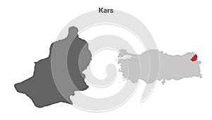 Kars outline map