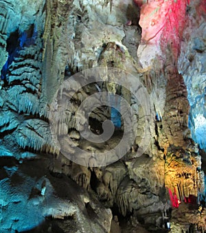Karst caves ensembles: stalactites, stalagmites