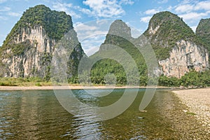 Karst hills by Li River near Xingping