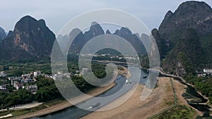 Karst hills in the vicinity of Yangshuo China, Xingping Fishing Village, view from 20 yuan, Li river