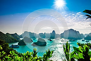 Karst landscape by halong bay in Vietnam