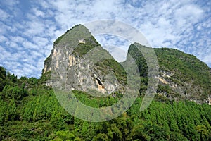 Karst mountain landscape in Yangshuo Guilin,