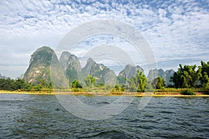 Karst mountain landscape in Yangshuo Guilin,