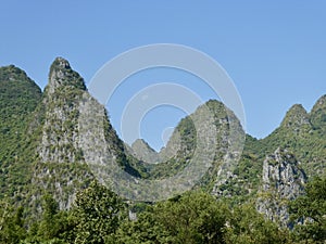 The Karst Mountains on The Li River, Guilin, Guangxi, China.