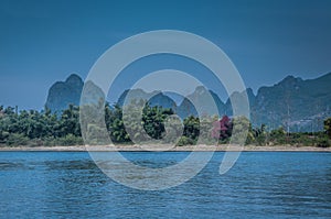 Karst mountains and Lijiang River scenery