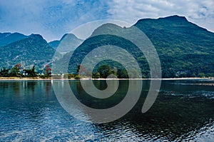 Karst mountains and Lijiang River scenery