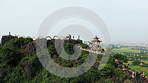 The karst peaks and rice paddies of the countryside towards Ninh Binh at the Hang Mua viewpoint