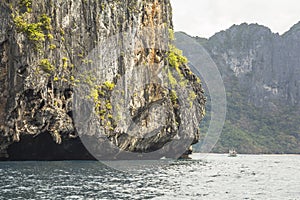Karst rocks in the water of philippine sea