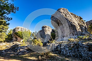 Karstic formations in the Los Callejones de las Majadas park, Cuenca, Spain photo