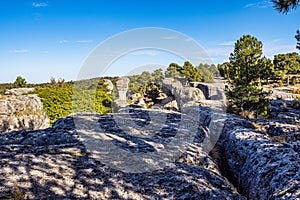 Karstic formations in the Los Callejones de las Majadas park, Cuenca, Spain photo