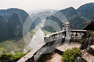 Karstic landscape from Hang Mua pagoda photo