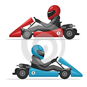 Kart driver man in helmet photo