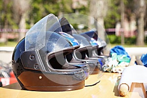 Kart Racing. Helmets.